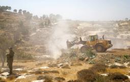 Israeli occupation forces raze Palestinian lands north of Nablus