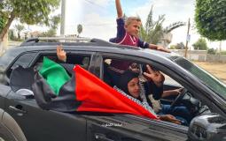 Nisreen celebrating her release with her family in Gaza