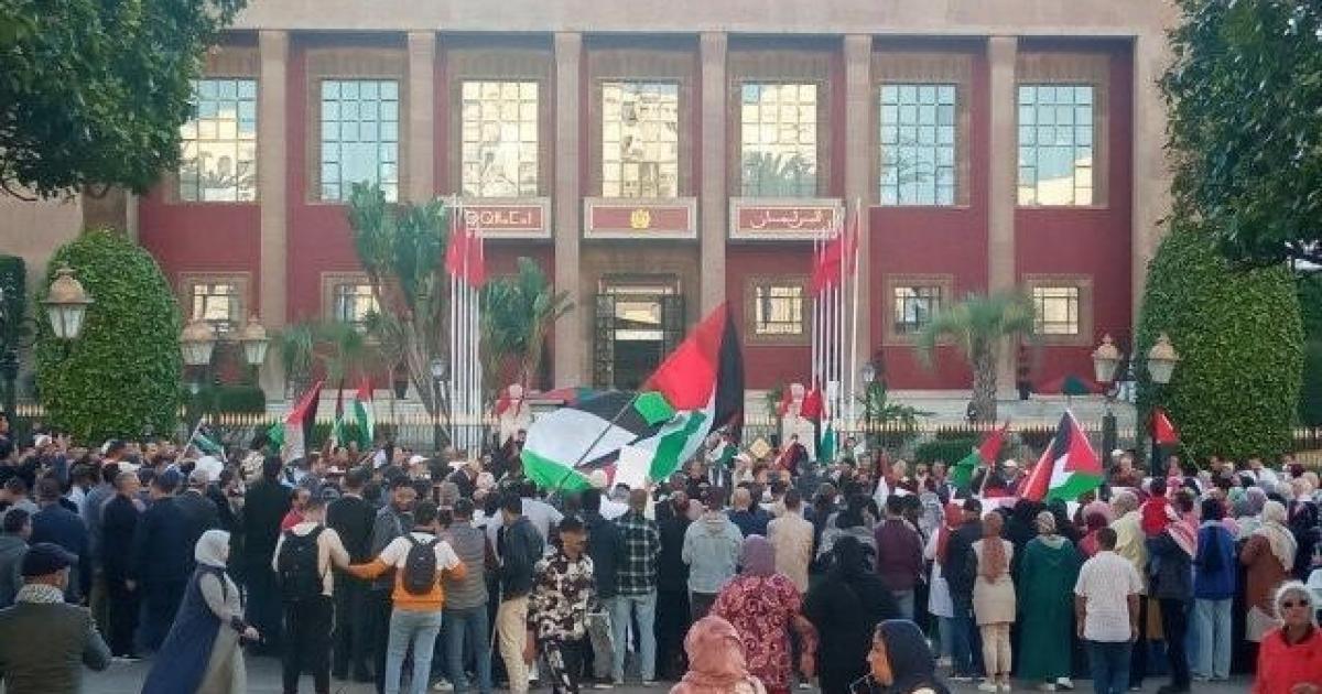 فلسطين – المغرب.. وقفة احتجاجية أمام البرلمان تضامنا مع غزة