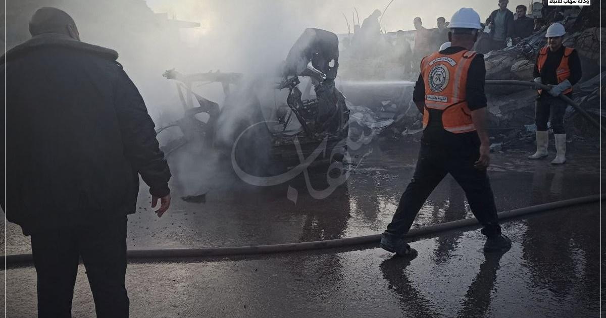 فلسطين – بالفيديو والصور: شهيد وإصابات بقصف الاحتلال لسيارة في مخيم المغازي وسط قطاع غزة
