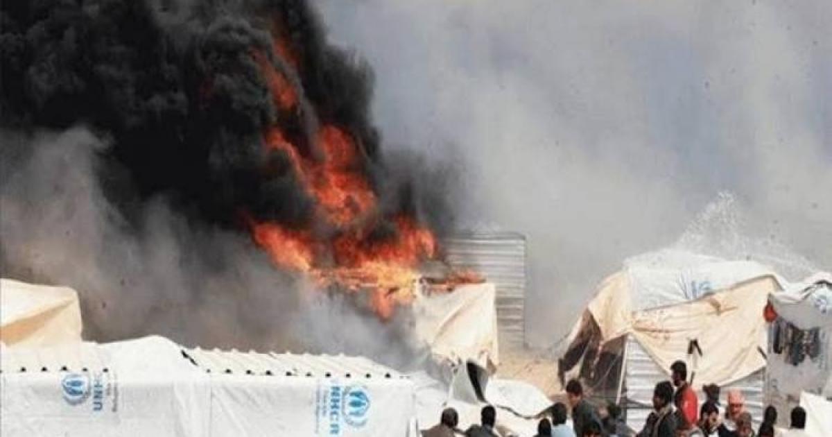 فلسطين – حريق في خيام النازحين نتيجة قصف الاحتلال شرق غزة فلسطين – حريق في خيام النازحين نتيجة قصف الاحتلال شرق غزة