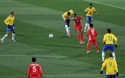 جانب من مباراة البرازيل وكوريا الشمالية