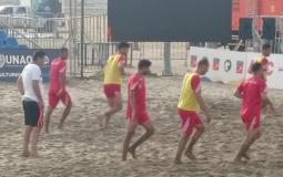 جانب من التدريب الأخير لمنتخب الشاطئية