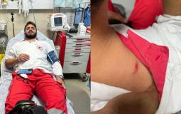 مسعفون أصيبوا باعتداء للاحتلال