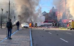 من أماكن الاستهداف في العاصمة الأوكرانية كييف