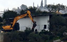 جرافات الاحتلال تهدم منشأة زراعية غرب سلفيت