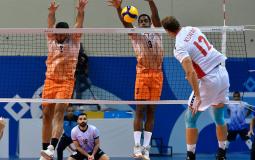 جانب من أحد مباريات البطولة العربية لكرة الطائرة