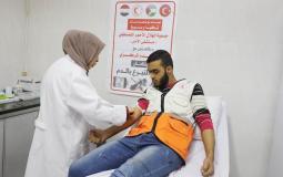 حملة بغزة للتبرع بالدم لمصابي زلزال تركيا وسوريا