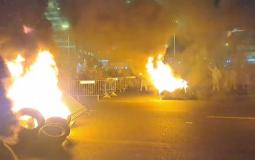 اشعال إطارات في إسرائيل