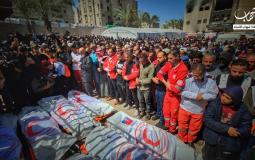 تشييع جثامين شهداء طواقم الإسعاف والدفاع المدني