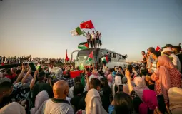 قافلة الصمود في طريقها لقطاع غزة