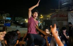 احتفال أهالي غزة بالهدنة