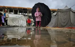 غرق خيام النازحين بغزة