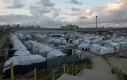 صورة لاحد مخيمات النزوح فى غزة