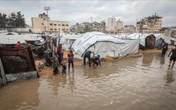 غرق خيام النازحين بغزة