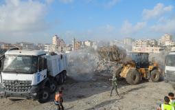 بلدية غزة لـ "شهاب": إطلاق خطة لترحيل 300 ألف متر مكعب من النفايات بغزة