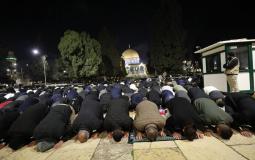 صلاة التراويح في المسجد الأقصى خلال رمضان