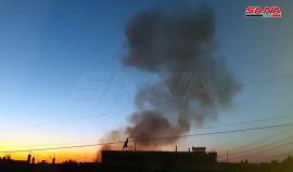 مشاهد الأولى للانفجارات الهائلة في مستودعات أسلحة قسد