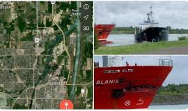 تصادم بين سفينتين في حادث غريب