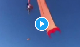 طائرة ورقية تتسبب في حادث مرعب