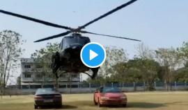 مروحية تقوم بإنزال قوات خاصة على أسطح السيارات