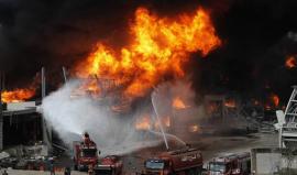 اندلاع حريق ضخم في بيروت