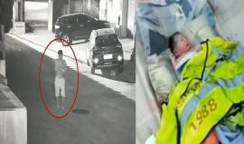 فيديو صادم لأب يلقي ابنته الرضيعة في سلة المهملات!