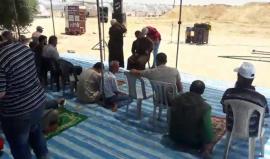 إقامة *الجمعة الأولى من شهر رمضان المبارك* في *خيمة العودة* شرق المحافظة الوسطى