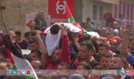 الخليل: أهالي مخيم العروب يشيعون الشهيد مراد أبو غازي