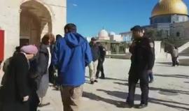 #شاهد مدير سلطة الآثار "الإسرائيلية" يقتحم المسجد الأقصى برفقة ضابط من شرطة الاحتلال