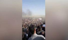 #فيديو يظهر الأعداد الكبيرة من المتظاهرين شرق خانيونس أمس