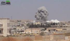 غارات مكثفة على بلدة #حيان بريف #حلب الشمالي