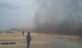 اللحظات الأولى التي أعقبت قصف الاحتلال موقع للمقاومة شمال غرب قطاع غزة