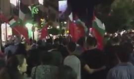 #شاهد .. "بلا سلمية بلا بطيخ بدنا رصاص وصواريخ" 
هتافات بمسيرة تضامنية مع الأسير بلال كايد برام الله مساء اليوم دعت اليها الجبهة الشعبية لتحرير فلسطين تضامنا مع الأسرى المضربين عن الطعام والاسير كايد المضرب عن الطعام منذ 14 يوما .