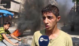 معركة وشيكة داخل أحياء حلب وسكانها يعيقون حركة الطائرات.
تقرير: يمان خطيب
تصوير: مجاهد أبو الجود