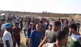 #مباشر| من المواجهات المندلعة شرق مخيم البريج وسط قطاع غزة. 
تصوير:  سامي مصران