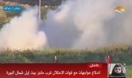 #شاهد #مباشر مواجهات بين الشبان وقوات الاحتلال على حاجز مستوطنة "بيت إيل" شمال مدينة البيرة  .