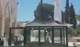 #شاهد | هكذا رفع آذان الظهر من ساحات المسجد #الأقصى فور فتحه عقب إغلاق وحصار استمر ليومين ومنع الصلاة فيه .