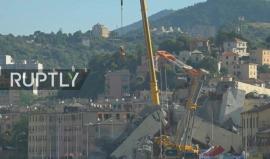 #بث_مباشر 38 قتيلاً إثر انهيار الجسر في مدينة جنوة الإيطالية