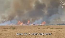 #شاهد حرائق كبيرة تندلع الآن في مستوطنات غلاف غزة بفعل بالونات غزة الحارقة