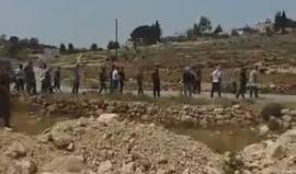 #شاهد | من مواجهات مع قوات الاحتلال التي قمعت فعاليات تضامنية مع الاسرى في قرية النبي صالح غرب رام الله .