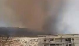 فيديو من حيفا.. الاحتلال يحاول السيطرة على النيران المشتعلة