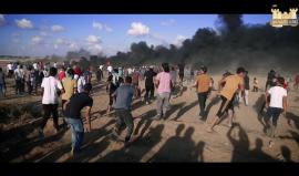 #شاهد| فعاليات مخيم العودة شرق خانيونس في جمعة "عائدون رغم أنفك يا ترامب" وثبات المتظاهرين قرب السياج الزائل رغم اعتداءات الاحتلال.
انتاج: اعلام خانيونس