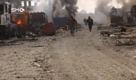 جانب من معارك الجيش الحر ضد قوات الأسد على أطراف كراجات العباسيين ضمن معركة "ياعباد الله اثبتوا"