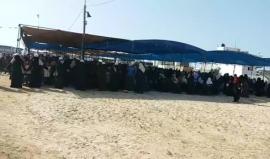 مباشر بدء توافد الحشود النسائية الآن شرق مدينة غزة للمشاركة في مهرجان (فلسطينيات نحو العودة وكسر الحصار)