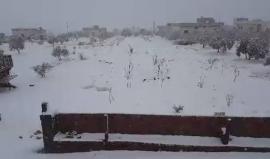 #شاهد تساقط الثلوج في ريف ادلب السوري