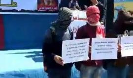 طلاب شمال غزة ينظمون وقفة استنكارية ضد حصار غزة بالقرب من ميدان الفاخورة