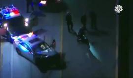 مطاردة سيارة مسروقة في شوارع #لوس_أنجلوس تنتهي بتحطمها