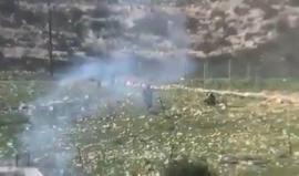 #شاهد من المواجهات التي اندلعت على مدخل بلدة دير نظام قضاء رام الله.