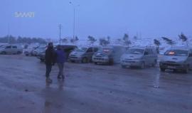 مشاهد لعملية التهجير من #حلب بالتزامن مع أوضاع جوية صعبة